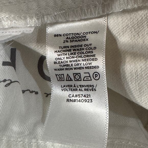 LOFT SZ 26/2 Skinny Crop Jeans Mid-Rise Stretch Frayed Hems Pocket Zip-Fly White - Picture 12 of 12